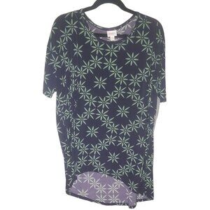 LuLaRoe Irma tunic floral green & purple polyester blend size s height 28" ARMPI